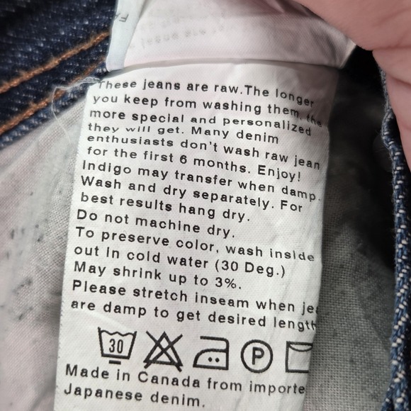 Naked & Famous Jeans Mens Selvedge Blue WeirdGuy Whiskers Honeycomb Fits 33x32 - Picture 16 of 16